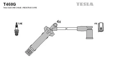 Produktbild von TESLA T468G Zündkabelsatz Zündleitungssatz für FORD GALAXY (WGR)