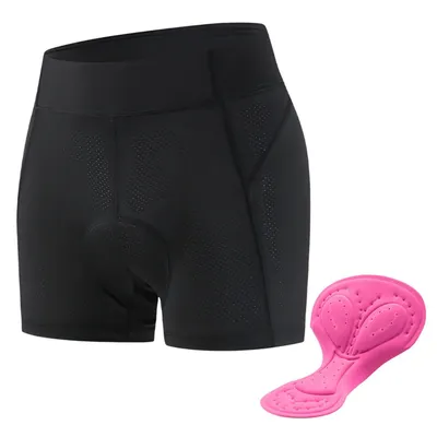 Produktbild von Radlerhose Damen, Elastische Fahrradhose mit 3D Gepolstert, Schwarz, Größe M