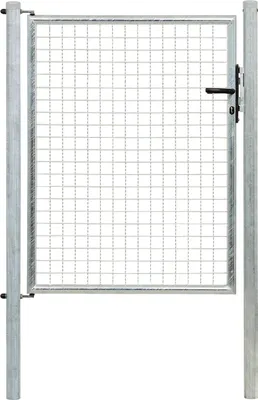 Produktbild von Alberts Wellengitter-Einzeltor mit Zubehör, Breite 100 cm, Höhe 125 cm, feuerverzinkt, zum Einbetonieren, Pfostenstärke 60 mm