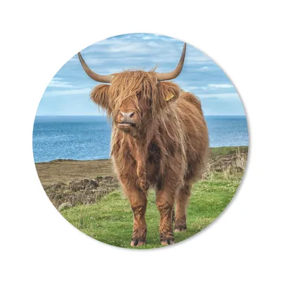 Produktbild von MuchoWow® Mauspad Mousepad Schottische Highlander - Wolken - Landschaft 20x20 cm - Mousepads - Maus Mat - Pad - Mausunterlage - Schreibtischmatte