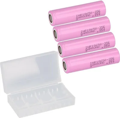 Produktbild von 4x Samsung INR18650-35E 3,7V 3500mAh inkl. Akku-Schutzbox 18650