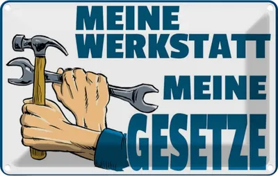 Produktbild von vianmo Blechschild 12x18 cm meine Werkstatt Gesetze Auto Garage