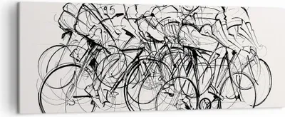 Produktbild von Bild auf Leinwand - Leinwandbild - Fahrrad Rennen Rad - 140x50cm - Wand Bild - Wanddeko - Leinwanddruck - Bilder - Kunstdruck - Wanddekoration - Leinwand bilder - Wandkunst - AB140x50-4122