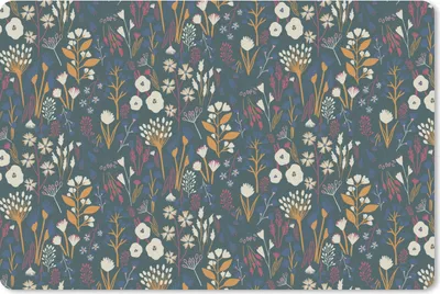 Produktbild von MuchoWow® Mauspad Mousepad Muster - Blumen 27x18 cm - Mousepads - Maus Mat - Pad - Mausunterlage - Büroartikel - Desk Matten