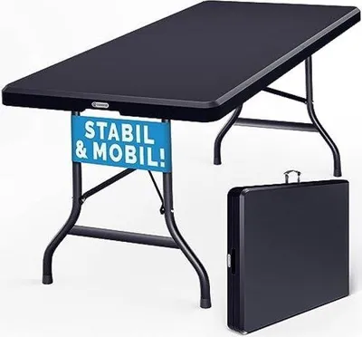 Immagine prodotto di Tavolo da terrazza 183x76 cm, pieghevole, resistente alle intemperie, per 8 persone, tavolo da balcone