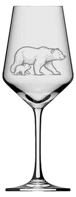 Produktbild von Exoda Weinglas Eisbär mit Baby 350ml transparent spülmaschinenfest