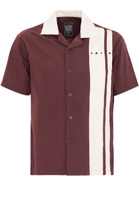 Produktbild von King Kerosin Bowling Hemd - Poker Bordeaux M
