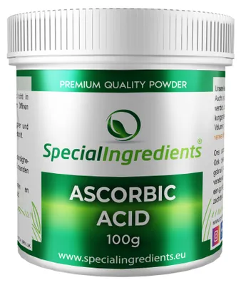Produktbild von Special Ingredients Ascorbinsäure 100 g - Vitamin C-Pulver, Teigstärkungsmittel, Teigverbesserer, Vegan