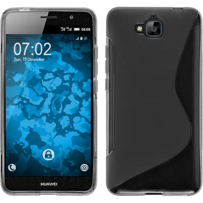 Produktbild von PhoneNatic Case kompatibel mit Huawei Enjoy 5 - grau Silikon Hülle S-Style + 2 Schutzfolien