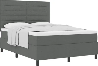 Obrázok produktu pre Posteľ s pružinovým rámom Tmavo šedá 140 x 190 cm látka