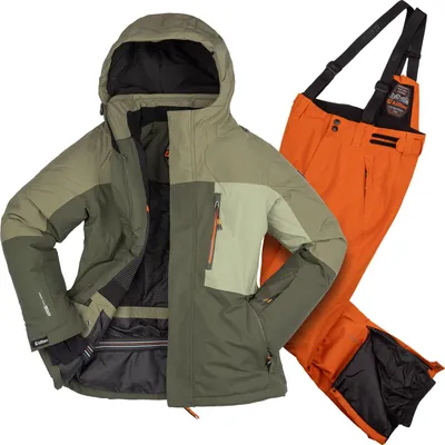 Produktbild von killtec Skianzug Jungen wasserdicht 10.000 mm, Größe 140, Skihose Skijacke, olive + braun