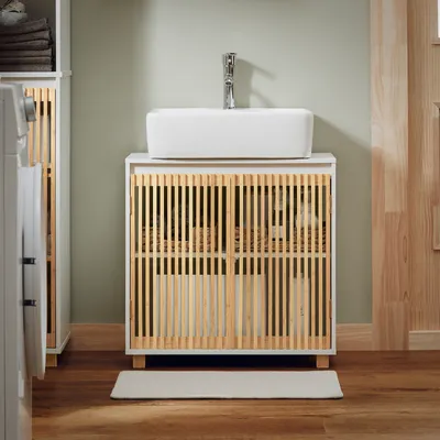 Obrázok produktu pre SoBuy BZR125-W Umývadlová základňa Vanity Unit Kúpeľňová skrinka Base Cabinet