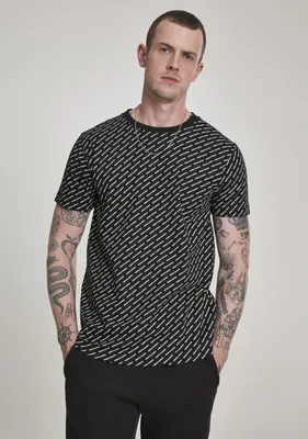 Produktbild von Urban Classics T-Shirt Allover Logo Tee Black-3XL