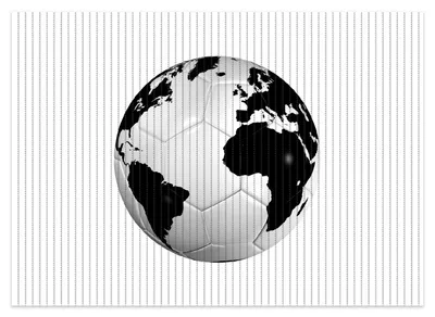 Produktbild von Wallario Duschmatte Antirutschmatte Badmatte Fußmatte Planet Fußball, Größe ca. 70 x 50 cm