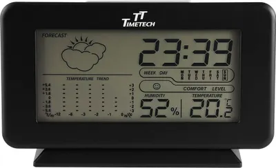 Produktbild von TimeTech Digital Wecker Temperatur Luftfeuchtigkeit schwarz