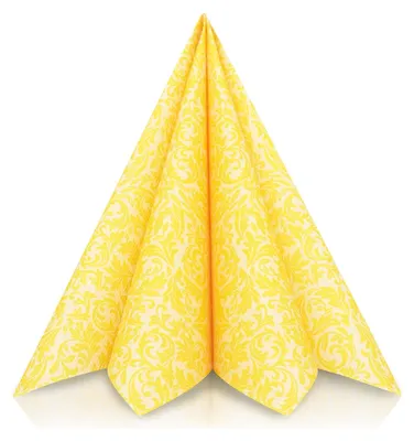 Produktbild von GRUBly Airlaid Serviette Ornaments in Gelb, 40 x 40 cm, 50 Stück