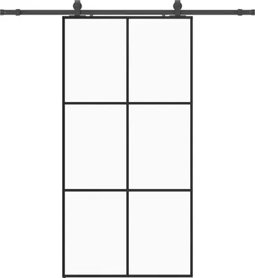 Produktbild von Best Möbel Schiebetür mit Beschlag Schwarz 102x205cm ESG-Glas - Zimmertüren 2026 214077