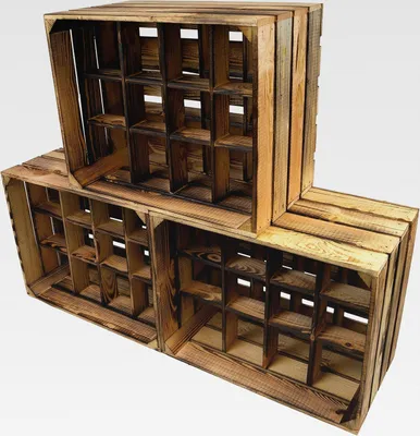 Produktbild von 3 Stück Flaschenregal Henry 12er geflammt Weinkistenregal Kistenregal Weinkisten