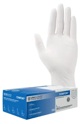 Produktbild von Unigloves Latexhandschuhe COMFORT Gr. 8-9 Large 100 Stück/Box