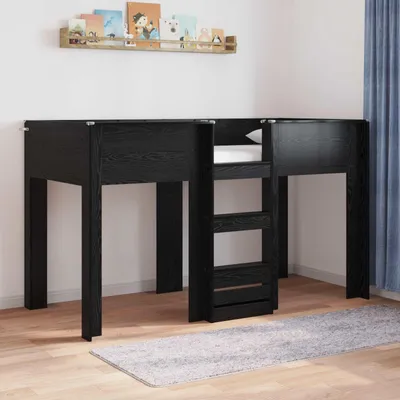 Zdjęcie produktu dla Maison Exclusive – łóżko piętrowe dla dzieci, czarne, imitacja dębu, 75 x 190 cm