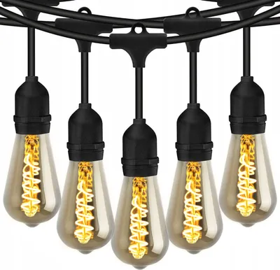 Obrázok produktu pre LUMILED vianočné osvetlenie 20M vianočné osvetlenie s 20x E27 LED 6W ST64 Teplá biela 2200K 230V žiarovky pre vianočnú párty Svadba EDISON rozšíriteľné s elektrinou