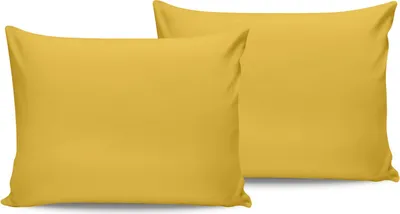 Produktbild von L'Essentiel Linge de Maison, Dark Yellow, Kissenbezug-Set (2 Stück) (EU) (IT), Dunkelgelb, 100 % BAUMWOLLE RANFORCE, 50 x 80 cm