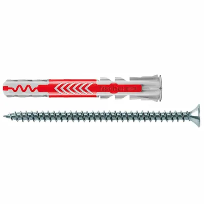 Zdjęcie produktu dla Fischer DuoPower, Zestaw śrub i kołków rozporowych, Beton, Płyta gipsowa, 65 mm, 8 mm, 8,5 cm, 25 szt.