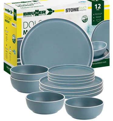 Produktbild von BRUNNER Camping Geschirr Set 4 Personen | Anti-Slip | Midday DOLOMIT, 12-tlg.