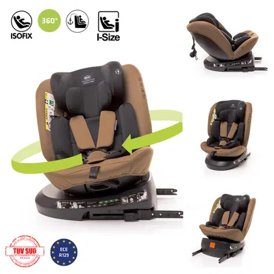 Zdjęcie produktu dla Fotelik dziecięcy obrotowy 360 4BABY Matt-Fix I-SIZE regulowany zagłówek i siedzisko Mokka