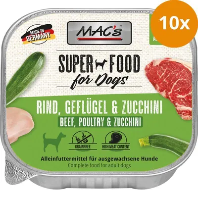 Produktbild von MAC's Dog Rind, Geflügel & Zucchini 150g, Adult, jede Rasse, Rind, Geflügel, Zucchini, 150 g