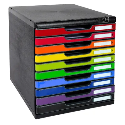 Immagine prodotto di Cassettiera Exacompta MODULO A4 10 cassetti con serratura Harlekin lucido