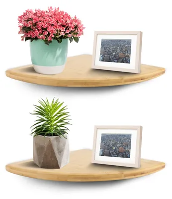 Image de Solidchoice - Ensemble de 2 étagères d'angle murales pour décoration