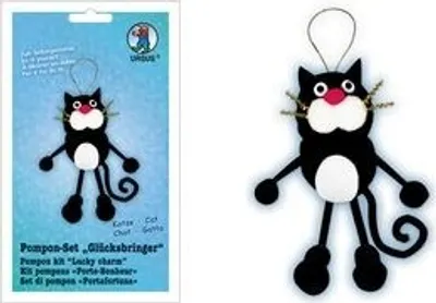 Produktbild von Bastelset Pompon-Set 'Glücksbringer Katze'