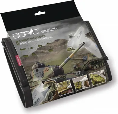 Produktbild von Copic Sketch Set Grafikmarker im Wallet - Camouflage - Nachfüllbar mit Copic Ink - 9Stk