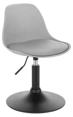 Produktbild von Barhocker - Arbeitsstuhl - Höhenverstellbar - Drehbar - Gepolstert - Kunstleder - Belastbar bis 120 kg - Grau