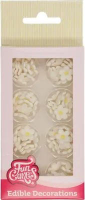 Produktbild von FunCakes Zuckerdekorationen weiße Blüten pk/64