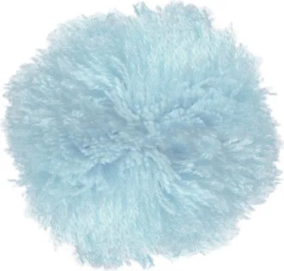 2 Bommeln / Wollbommeln / Pompon, blau hellblau