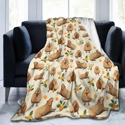 Produktbild von Capybara-Decke 203,2 × 152,4 cm – Weicher Flanell, Zimmerdekoration, Geburtstagsgeschenk