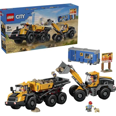 Produktbild von LEGO City Kipplaster und Schaufellader Spielzeuge - Baustellenfahrzeuge mit funktionierenden Funktionen und 3 Minifiguren - STEM Geburtstagsgeschenk für Jungen ab 8 Jahren - 60494