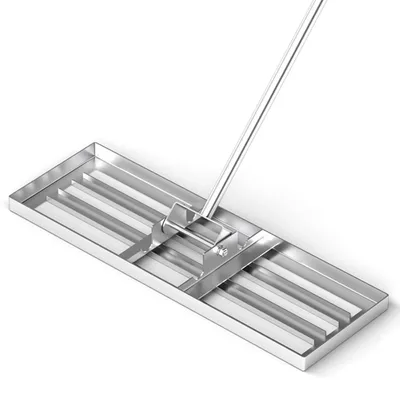 Zdjęcie produktu dla Grabie do wyrównywania trawnika – grabie metalowe – ergonomiczny uchwyt – wyrównują piasek i ziemię – wyrównują powierzchnię – narzędzie ogrodnicze