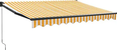 Produktbild von vidaXL Markise Einziehbar Gelb und Weiß 3x2,5 m Stoff und Aluminium