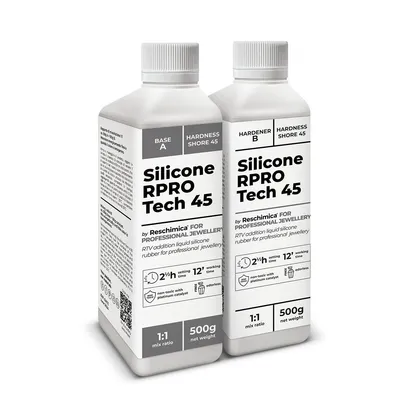 Obrázok produktu pre Silikónová guma R PRO TECH 45 - mäkký, priehľadný, 1:1, žiaruvzdorný silikón na výrobu foriem a živicových foriem (1 kg)