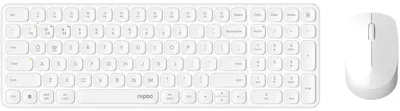 Zdjęcie produktu dla Rapoo 9310M, Pełnowymiarowy (100%), Bezprzewodowy, RF Wireless + Bluetooth, Biały, Dołączona myszka