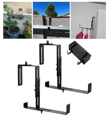 Produktbild von Blumenkastenhalter verstellbar 8er Set, Metall Pflanzenhalter für Balkon, Fensterbank & Garten, platzsparend & einfach zu montieren