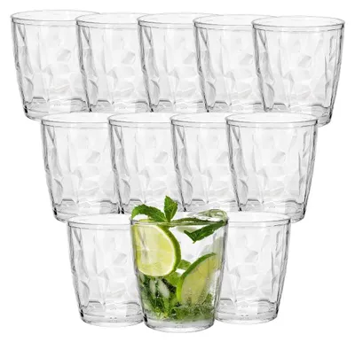 Obrázok produktu pre Opakovane použiteľné priehľadné plastové poháre, objem 310 ml, sada 12 kusov