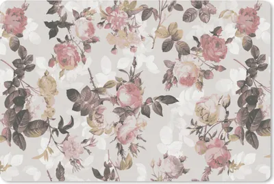 Produktbild von MuchoWow® Schreibtischunterlage Muster - Blume - Rosa 60x40 cm - XXL Mauspad - Großes Mauspad