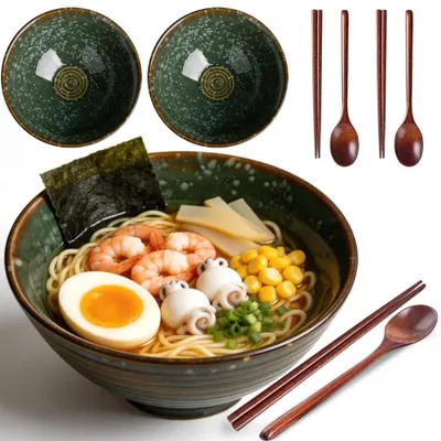 Obrázok produktu pre Súprava Ramen misiek 2 - Keramické misky s paličkami a lyžicami