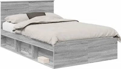 Obrázek produktu pro vidaXL Rám postele šedý Sonoma 120 x 190 cm z masivního borovicového dřeva