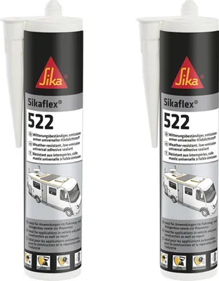 Produktbild von 2x Sikaflex 522 weiß 300 ml dauerelastisch, überlackierbar, breites Haftspektrum für Wohnwagen und Wohnmobil