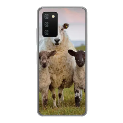 Produktbild von MuchoWow® Handyhülle Schutzhülle Hülle für Samsung Galaxy A03s Schafe - Natur - Schwarz - Weiß Silikon Softcase Handy Hülle - Schutz